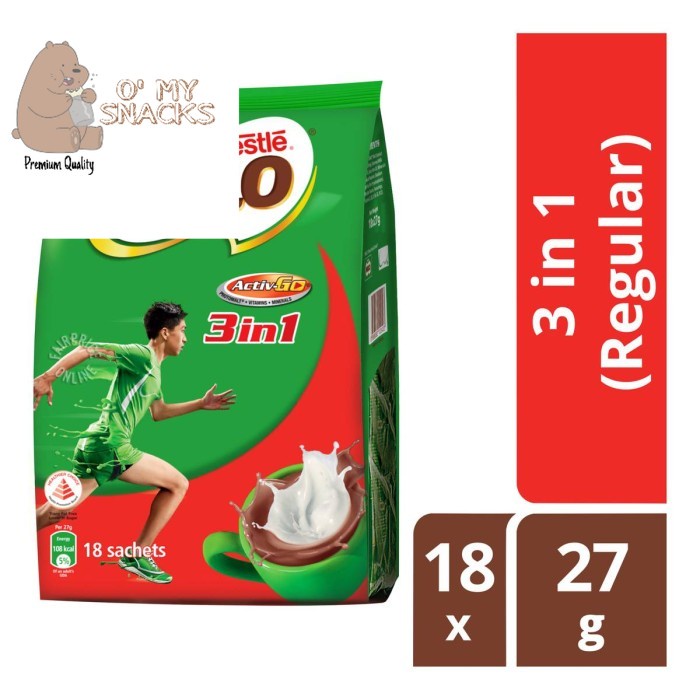 

Milo SINGAPORE 3 in 1 Instant Chocolate Malt Drink Regular