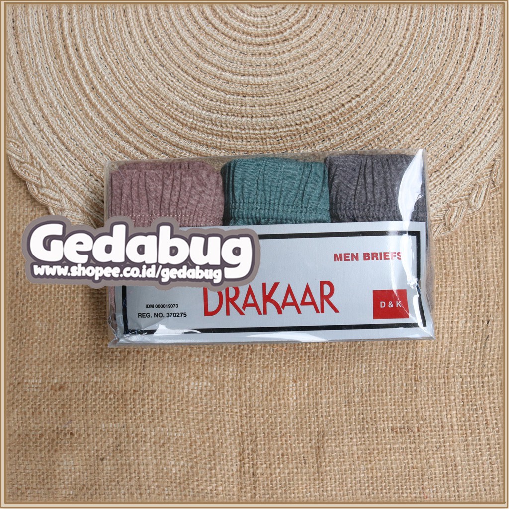 3 Pcs - Celana dalam pria DRAKAAR Mika | CD D&amp;K | Celana Pria dewasa Karet Kerut | Gedabug