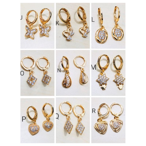 Namk878. Anting xuping wanita lapis emas dgn mata zircon