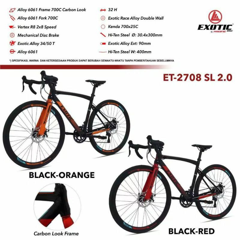 Sepeda Balap Roadbike Exotic ET-2708 SL 2.0