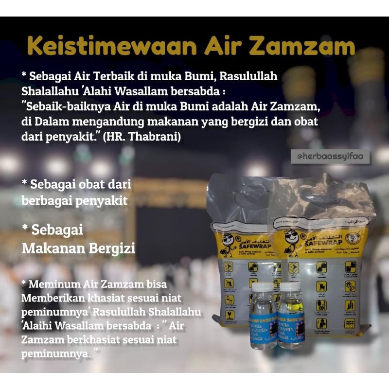 

ORIGINAL, ASLI, Air zamzam dari Mekkah, oleholeh Umroh Hajji
