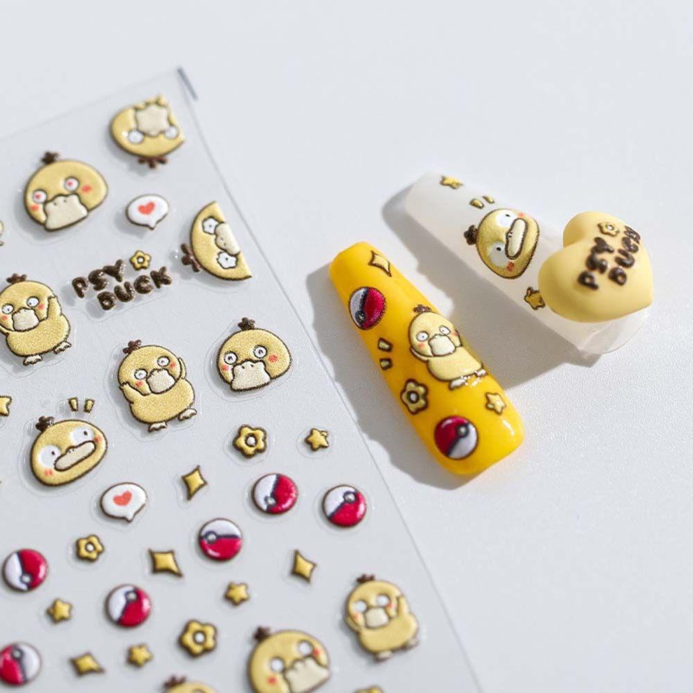 [Elegan] Kartun Stiker Kuku Fashion Perekat Diri Kelinci Dinosaurus Bebek Beruang Nail Art Dekorasi