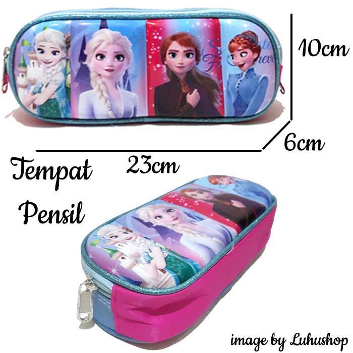 Glossy Paket Tas 3in1 Tas Ransel Selempang Bekal Tempat Pensil Unicorn Tas Anak Perempuan Frosen