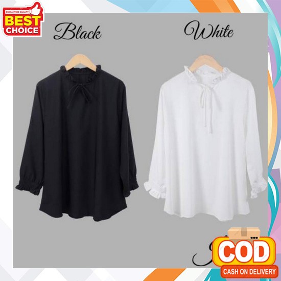 Gbm Ori Xoxo Wela Blouse Peplum Kotak Renda List Crinkle Import Korean Style Hits Kekinian Atasan Wa