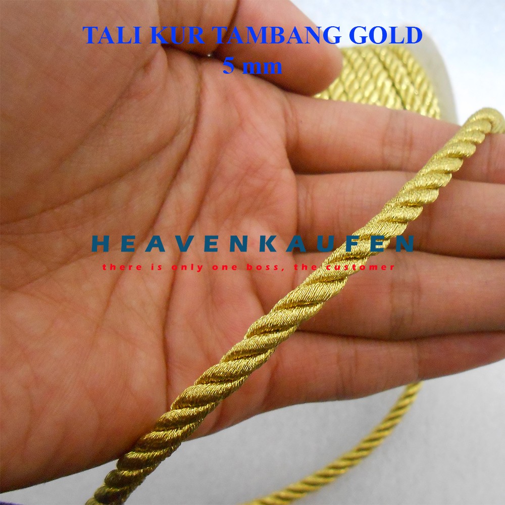 Tali Kur Tambang Gold Emas 5 mm Meteran