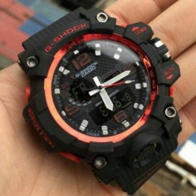 Jam tangan pria Casio G-Shock GWG1000 Hitam list merah kw super
