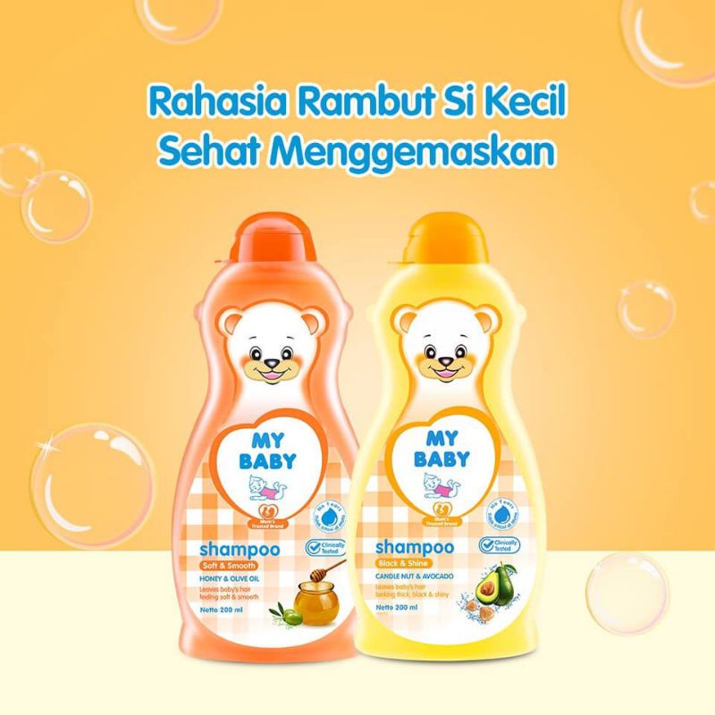 My Baby Shampoo 200ml Shampo Bayi Soft Smooth / Shampo Bayi Black Shine Perawatan Rambut Bayi Tebal dan Hitam