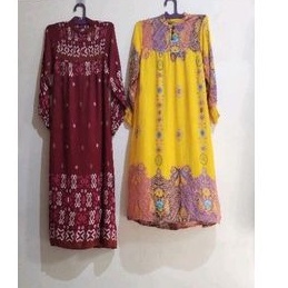 Daster batik panjang rumahan bahan adem ujung lengan karet (preloved)