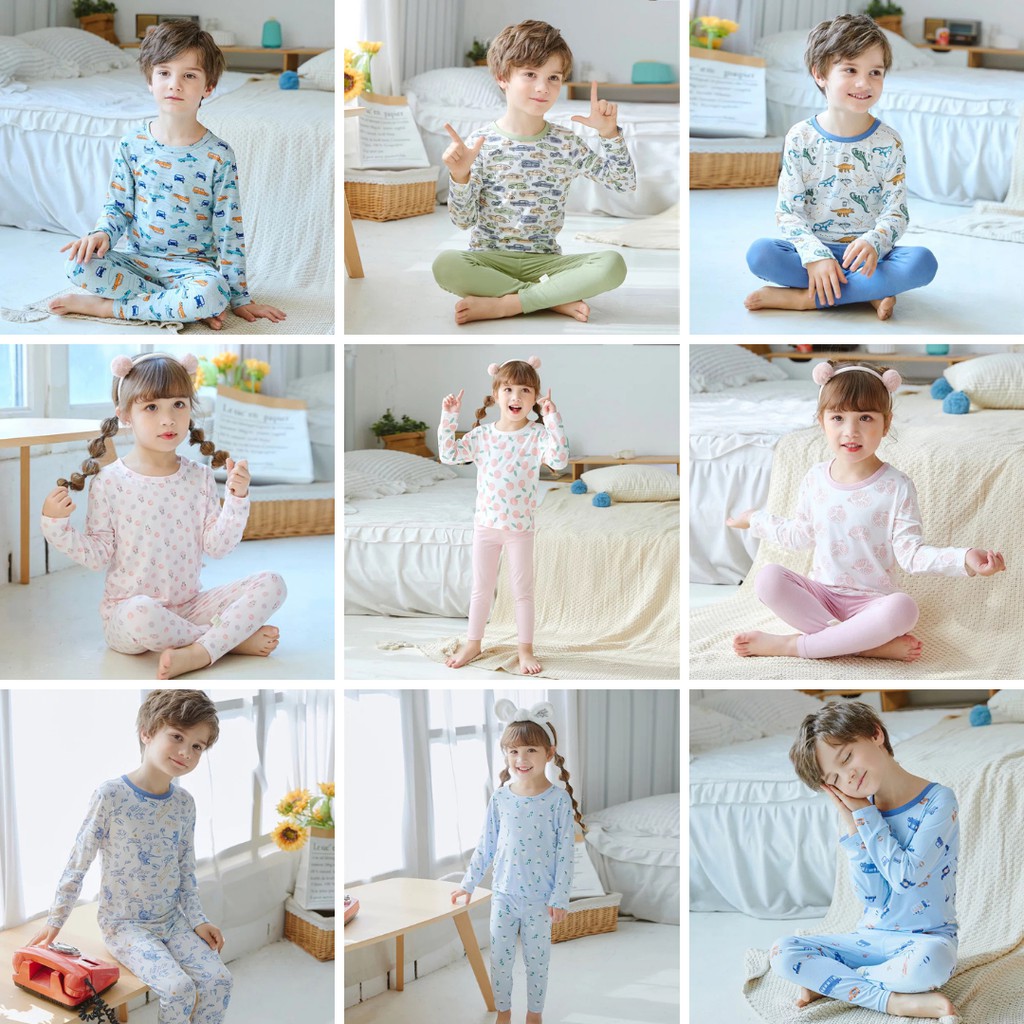 BAJU TIDUR ANAK PIYAMA ANAK LUCU SETELAN KOREAN STYLE PREMIUM LEMBUT LAKI-LAKI 2 KJ