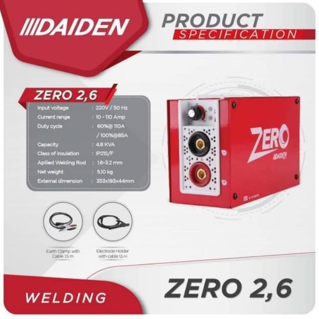 INVERTER DAIDEN ZERO 2.6/MESIN LAS DAIDEN ZERO/MESIN LAS DAIDEN ZERO ZG6546EAC