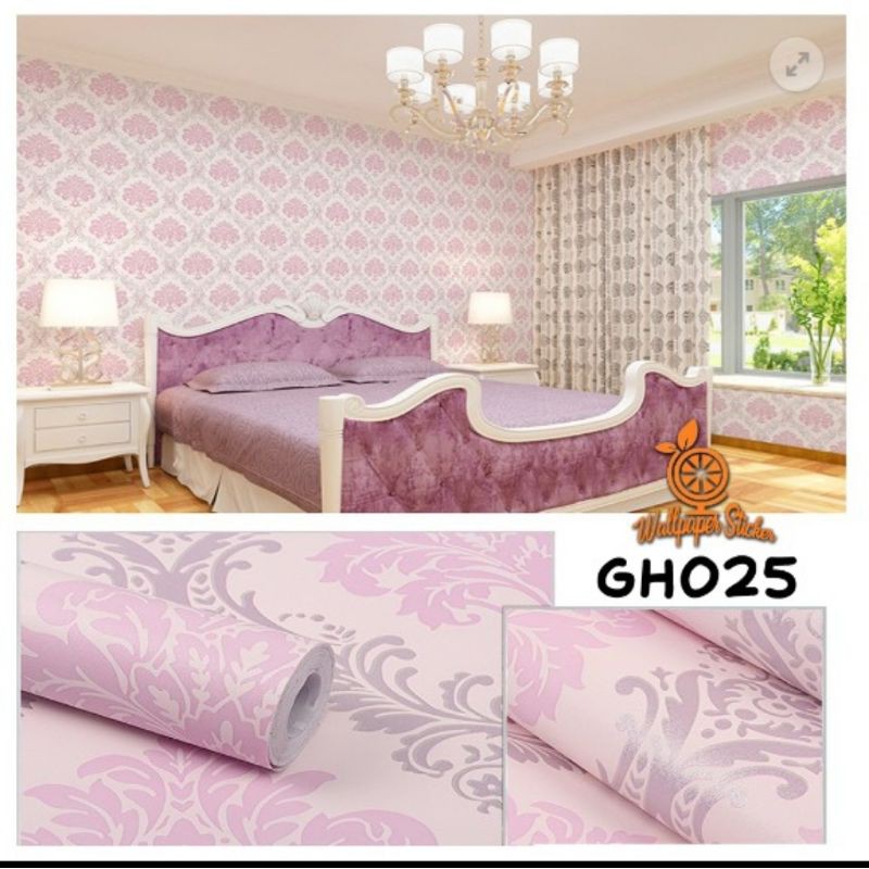 Wallpaper Motif Batik Pink GH025