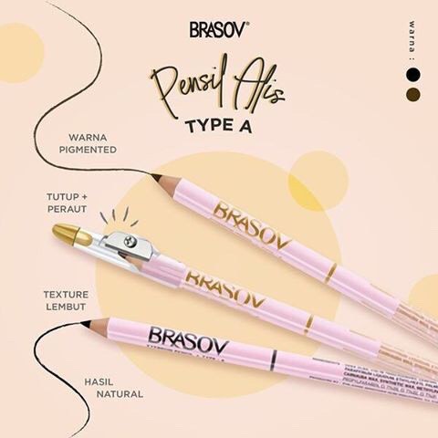 BRASOV PENSIL ALIS Eyebrow Pencil 3in1 DRAWING EYEBROW PENCIL 2in1 PensilAlis Sharperner Halal BPOM