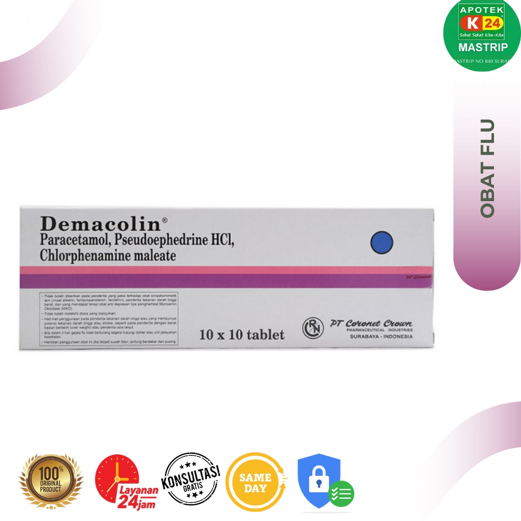 DEMACOLIN TABLET DEMAM PILEK 6 TAHUN KEATAS 10 TABLET