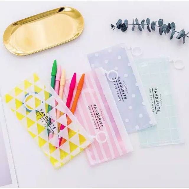 

Pouch sleting transparan serbaguna pensil, kosmetik dan aksesoris