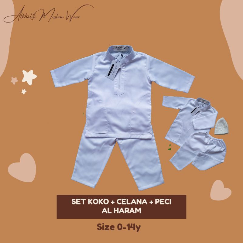 Diskon SET KOKO PAKISTAN AL HARAM LENGAN PANJANG bayi aqiqah by Alkhalifi Moslem Wear