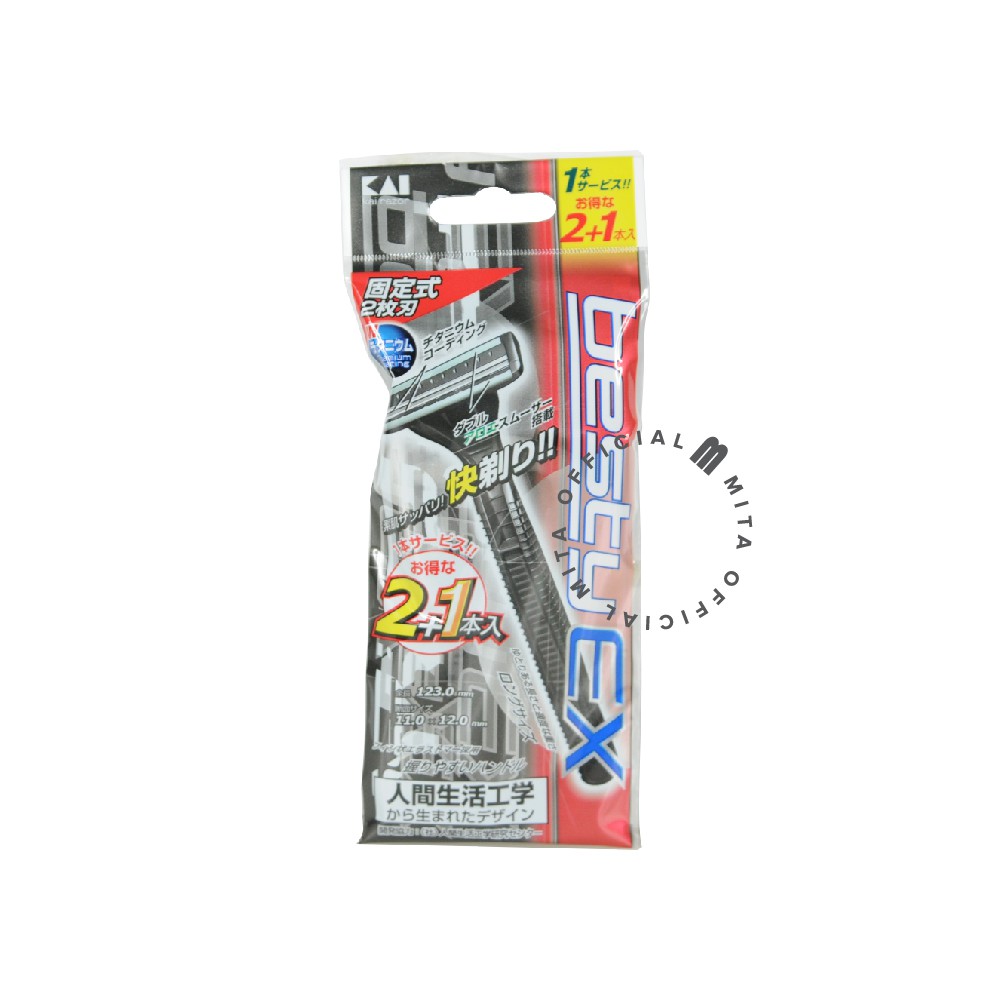 [MADE IN JAPAN] MITA KAI Cukuran Kumis Jenggot bestyEX Hitam 2 blades