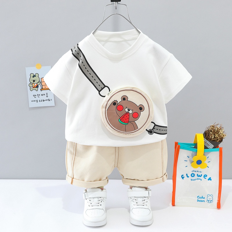 Setelan Anak Laki Laki MELON Baju Anak Set 2in1 Kaos dan Celana Summer Korean Style Import