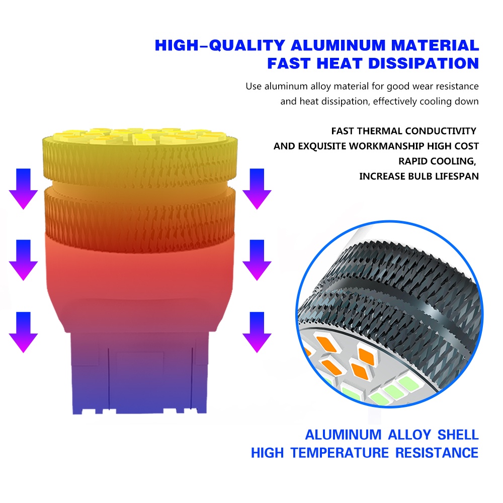 Lampu LED 1156 1157 T20 7440 7443 BA15S BAY15D 24SMD 2 Warna Untuk Rem / Mundur Mobil