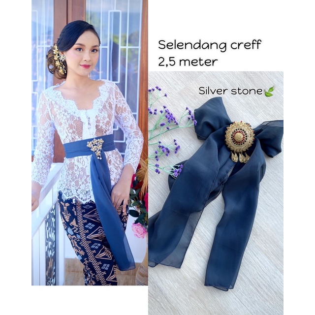 SELENDANG SUTRA CREF-Silver stone