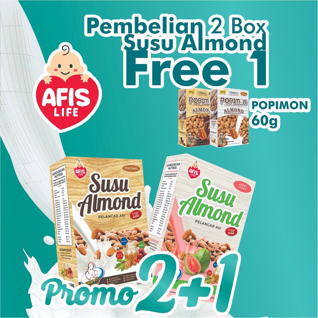 Afis Life Susu Almond Pelancar Asi 200gr Shopee Indonesia 1983