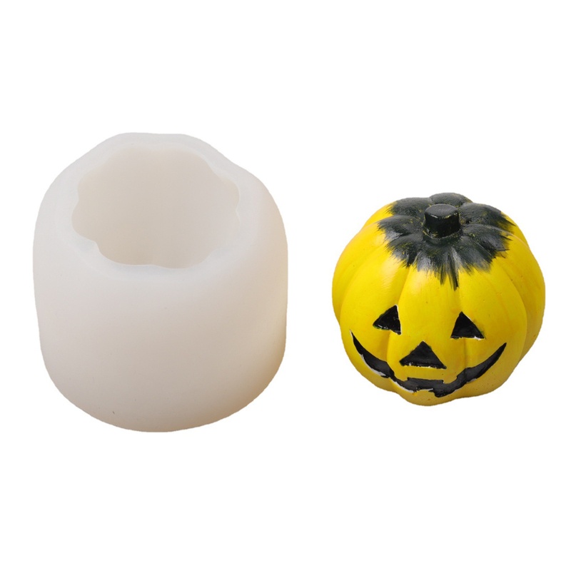 Cetakan Sabun Handmade DIY Bentuk Labu 3D Bahan Silikon Untuk Dekorasi Halloween