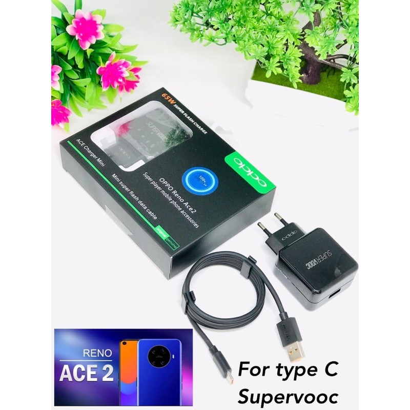 CHARGER CASAN OPPO R17PRO SUPER VOOC 65W RENO ACE 2 TYPE C DAN MICRO USB BLACK EDITION