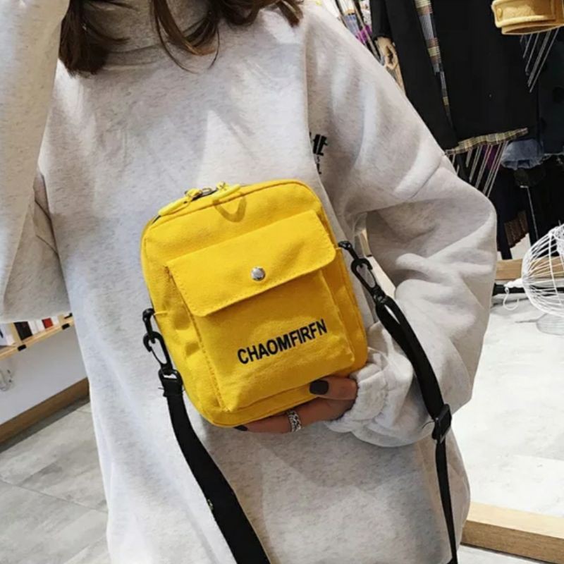 dem_sare - LDS025 Tas selempang Anak Mini Unisex kanvas Chaomfir Tas Mini Selempang Slingbag Mini Tas Selempang &amp; Bahu Wanita Tas Selempang Kecil Gaya Wanita