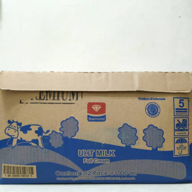 DIAMOND FULL CREAM PREMIUM SUSU UHT - 12 pcs @1 Liter