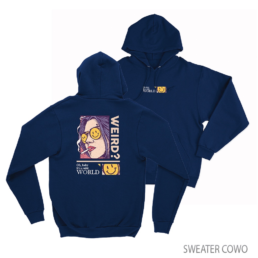 Sweaterpolos Hoodie Jumper WEIRDS ( Sablon ) Unisex Pria &amp; Wanita