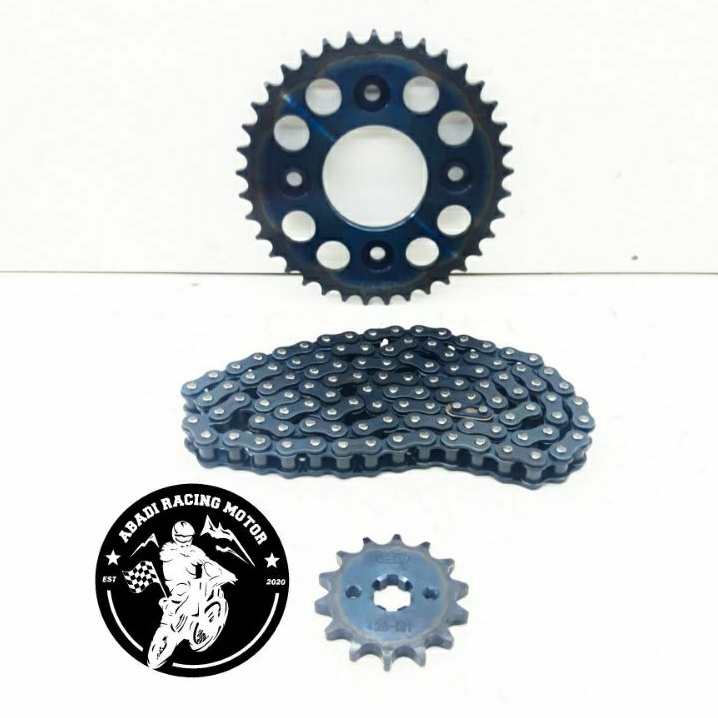 GIR GEAR SET PAKET SUPRA X 125 HELM IN RANTAI TEBAL 428 DEPAN 14 BELAKANG 37