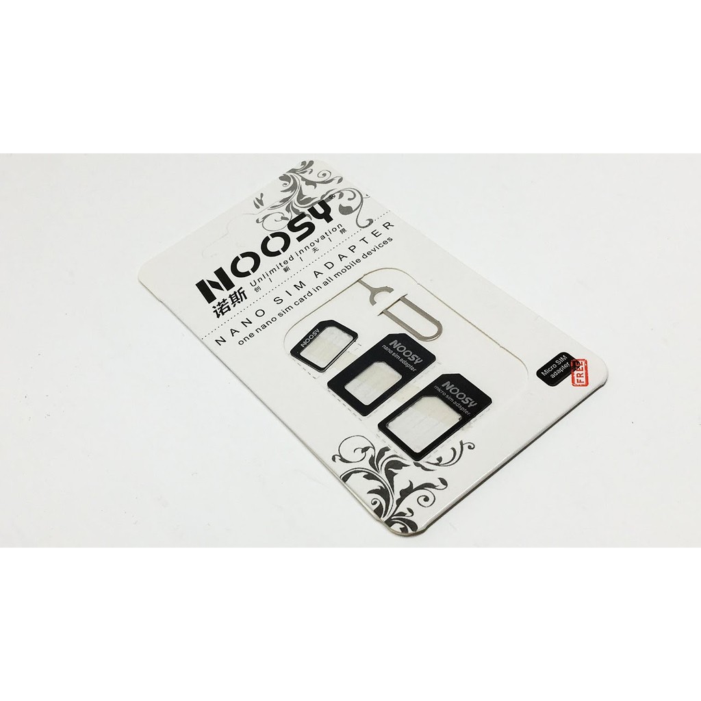 NOOSY 3 in 1 Nano Micro Standart Tempat SIM Card Adapter Tray Holder  Putih dan Hitam