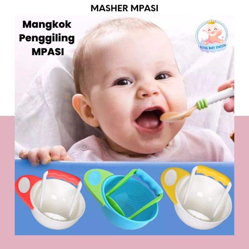 Mangkok Penggiling Makanan Bayi Baby Food Masher Grinding Bowl MPASI