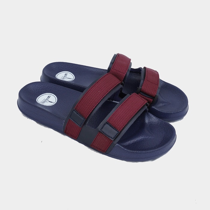 SANDAL PRIA / SANDAL SLIDE / STRAP / SOMA / SENDAL GUNUNG / KARET / TERMURAH / NAVY MERAH / COD