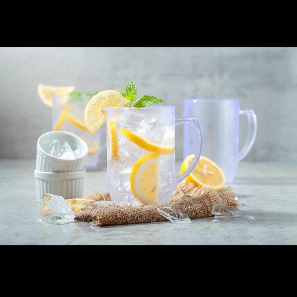 Gelas Gagang Plastik 400 ml Sunrise / Gelas Es Jeruk