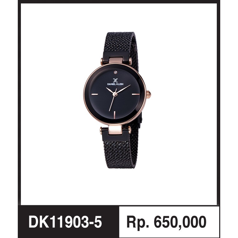 Daniel Kelin DK11903-5 Rosegold Black Jam Tangan Wanita Original Fashion Wanita