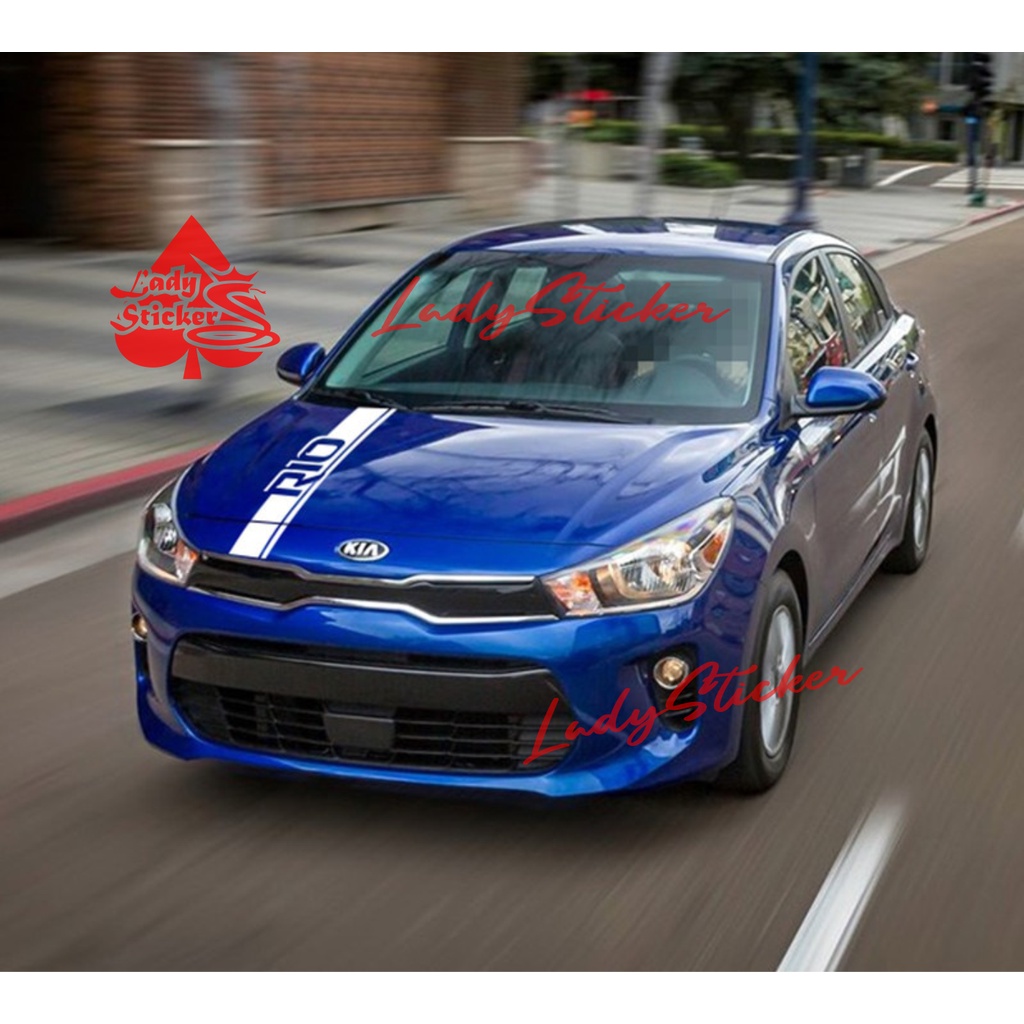 STICKER MOBIL RIO STICKER KAP DEPAN MOBIL KIA RIO