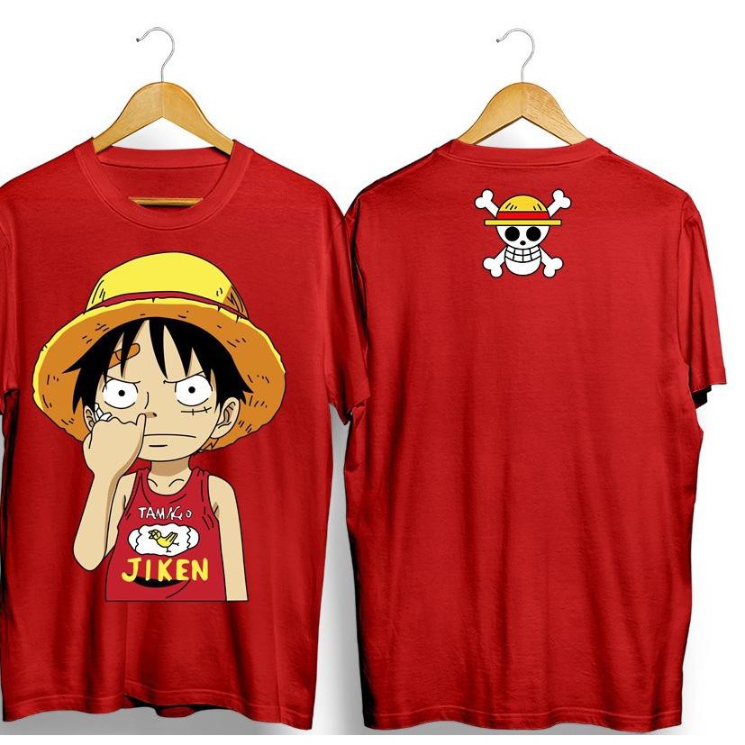 buy NOW Kaos anime luffy ngupil red ㈩