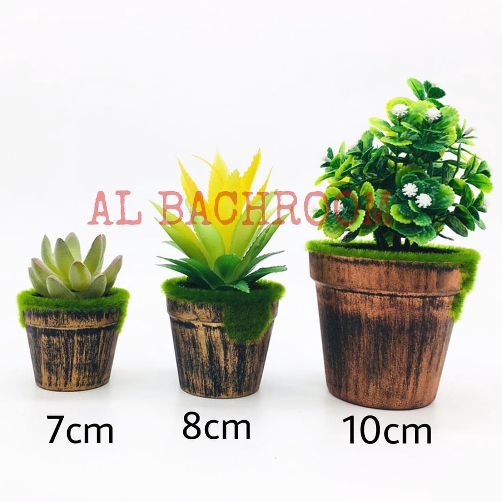 P002 POT PLASTIK BUSA LUMUT BULAT 8CM P01-1 POT BUNGA ARTIFICIAL