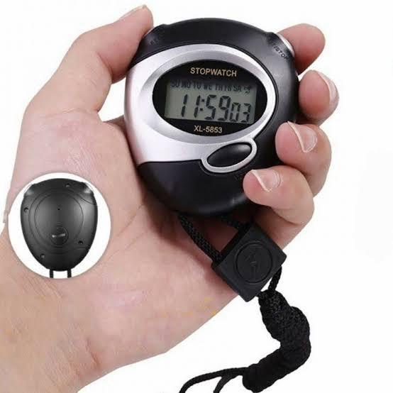 Stopwatch Digital Stopwatch Genggam Lcd Stopwatch Olahraga + Strap