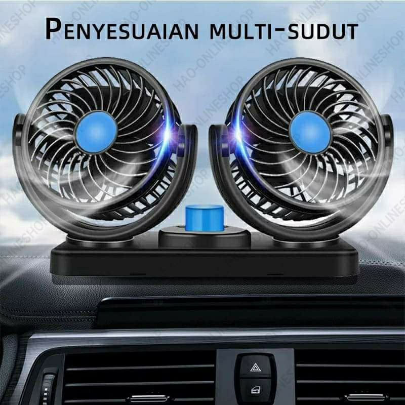 KIPAS ANGIN MOBIL / CAR COOLING DOUBLE FAN 12 VOLT BERKUALITAS