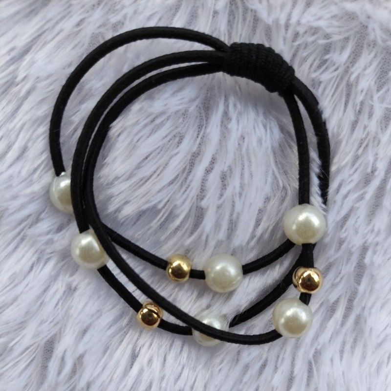 (IRM) Ikat Rambut Ala Korea Import 1966 Ikat Rambut Korea Ikat Rambut Pendek Ikat Rambut Lucu-HITAM