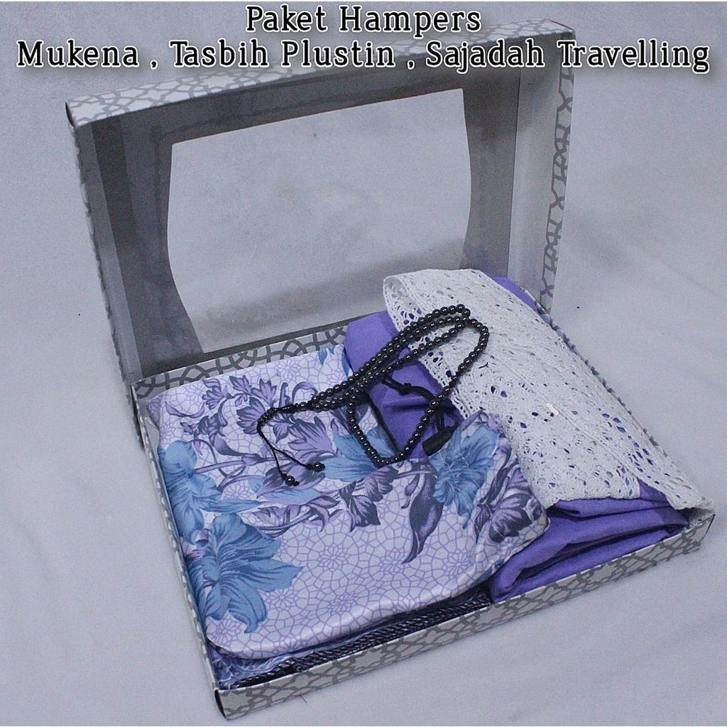 Hampers Mukena Sajadah Travelling + Tasbih Plustin Oleh-oleh lebaran