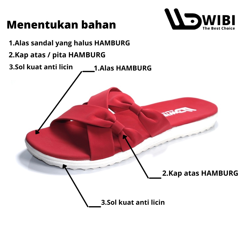 MOJAVA x WIBI Sandal Casual Selop Pita Wanita Kekinian Wibi W03-02 Cream