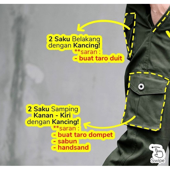 celana cargo panjang malmo original terbaru model slimfit siap kirim ready no besar Celana panjang kargo pria branded