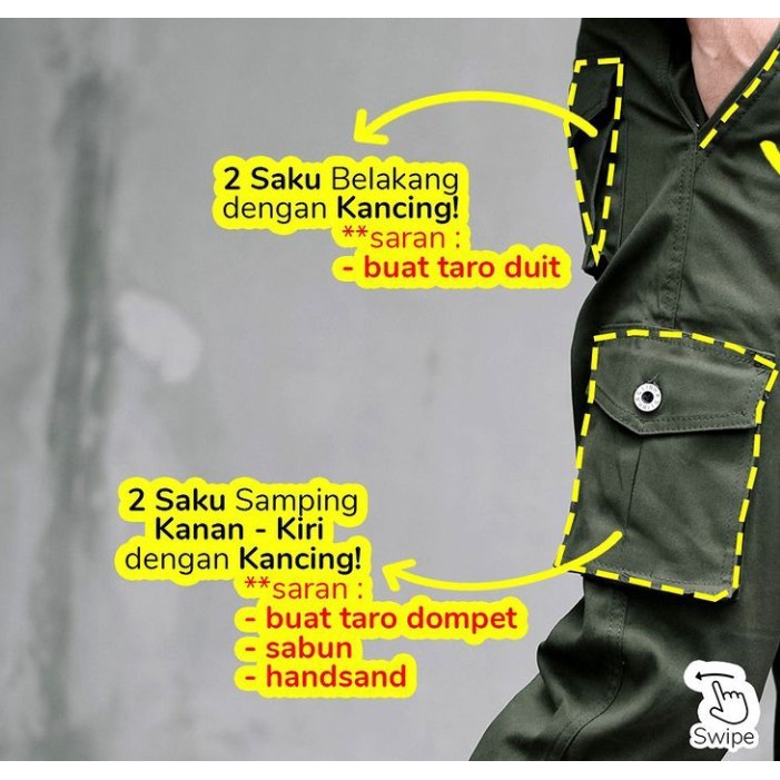 celana cargo panjang malmo original terbaru model slimfit siap kirim ready no besar Celana panjang kargo pria branded