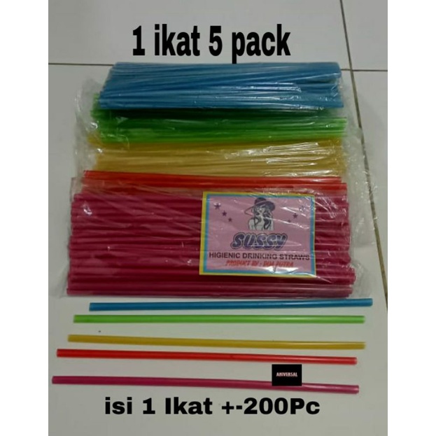 Jual Sedotan Plastik Es Teh Warna Warni 5 Mm 24 Cm Harga Di Bawa 1 Ikat