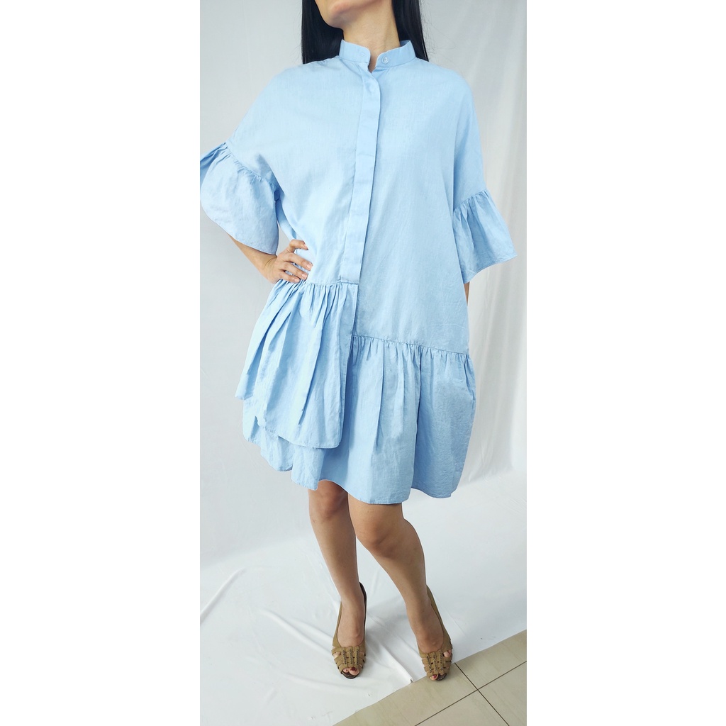 UnaUni - Daphne Oversized Dress Baby Blue Premium Cotton S-XL