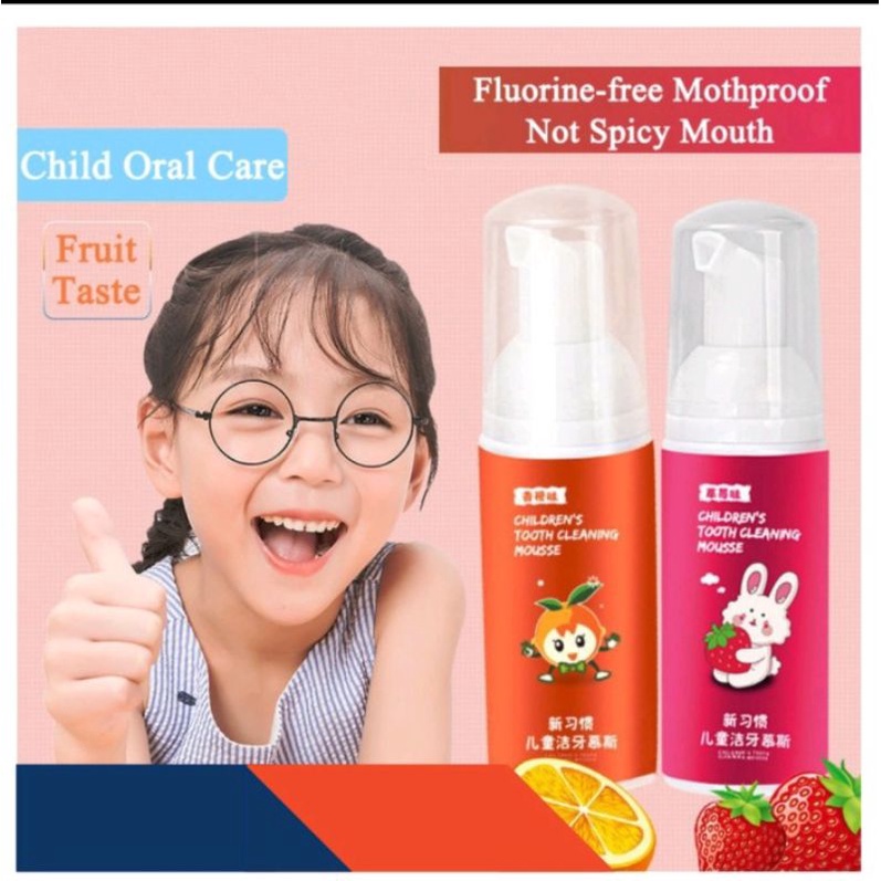 Sikat Gigi Anak Bentuk U Bahan Silikon dan Pasta Gigi Foam Anak Rasa Jeruk Strawberry ToothBrushBaby