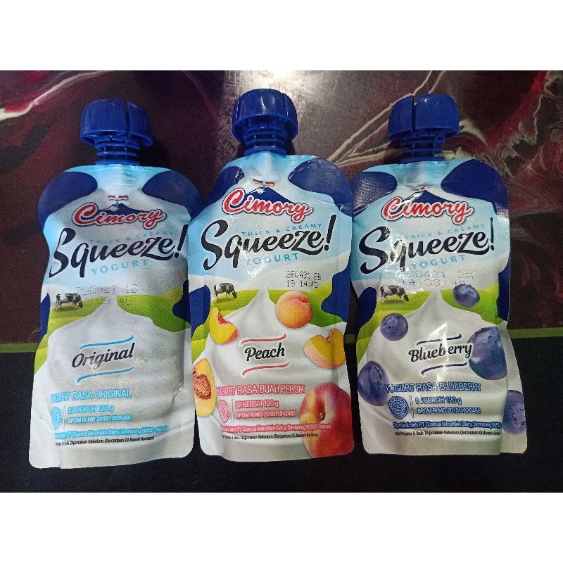 

Cimory Squeeze Yogurt 120 g Peach, Strawberry, Blueberry, Original,Honey,Aloevera