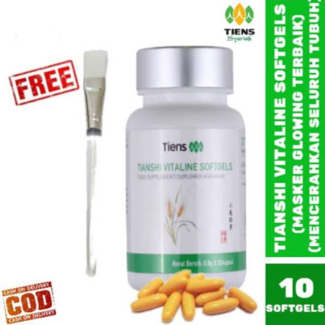 Masker wajah Vitaline gratis kuas produk ORI dari Tiens paket 10kapsul